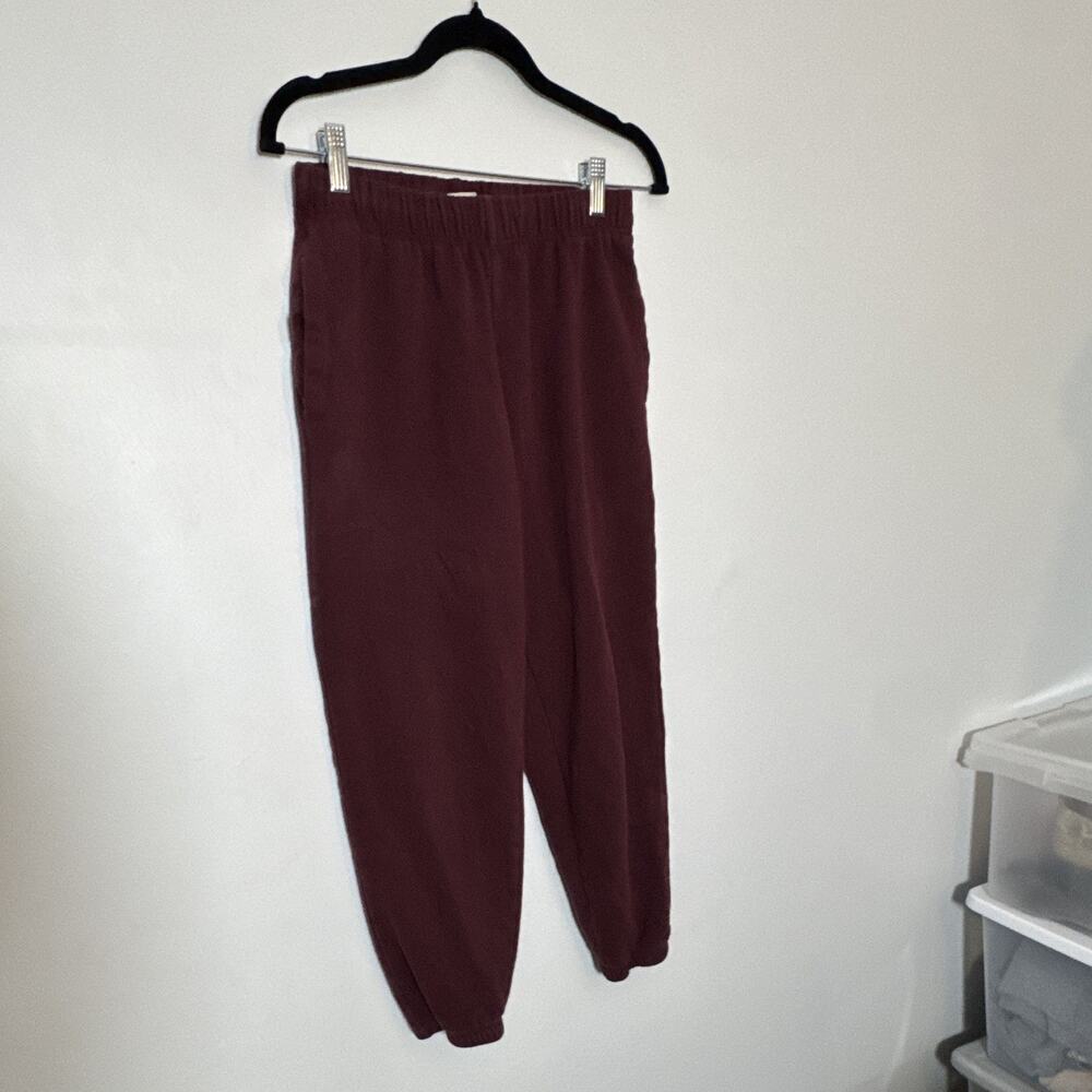 Cotton On Women’s Burgundy Cotton Jogger Pants Tapered Leg Pockets XS
